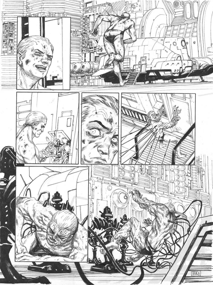 Planche originale 2 META-BARON Tome 4 - Simak le transhumain par Niko HENRICHON